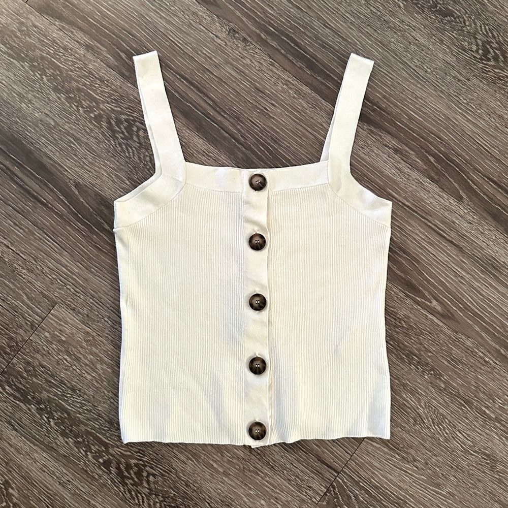 Naadam Button Up Sweater Tank New